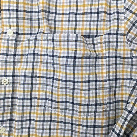 Goodiellow & Co Mens Button Down Shirt Extra Large Gray Yellow White Plaid #0064 - Picture 5 of 11
